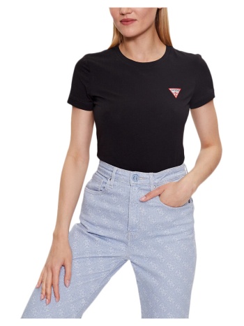 t-shirt με κοντά μανίκια guess mini triangle crew neck