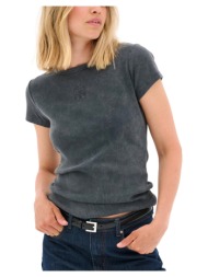 t-shirt με κοντά μανίκια my essential wardrobe mandy rib logo t-shirt women |