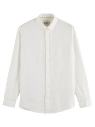 πουκάμισο με μακριά μανίκια scotch & soda core linen buttoned down longsleeve shirt men scotch soda 