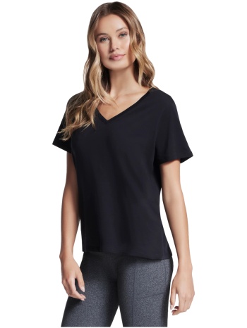 t-shirt με κοντά μανίκια skechers pima v-neck tee |