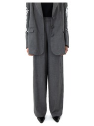 παντελόνια kramma stripe high elastic waist wide leg pants women |