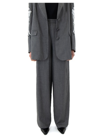 παντελόνια kramma stripe high elastic waist wide leg pants