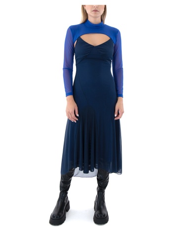 φορέματα black n black two pieces longsleeve midi dress