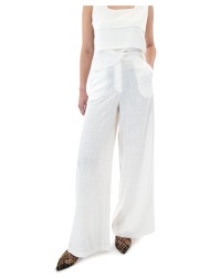 παντελόνια moutaki linen high waist wide leg pants women |