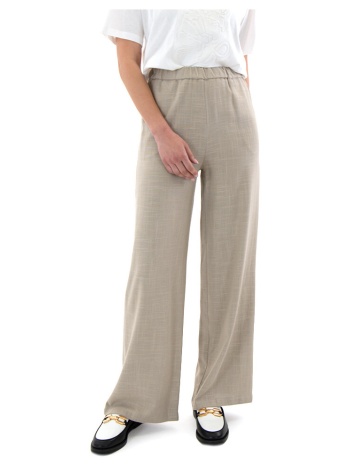 παντελόνια atelier linen elastic waist wide leg pants women