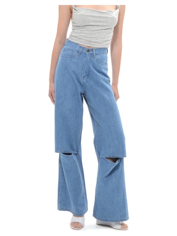 jeans sac n co selma slit knee high waist wide leg jeans