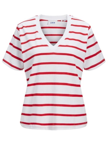 t-shirt με κοντά μανίκια jjxx 12257577 white/red | σε προσφορά