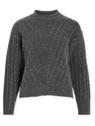 πουλόβερ vila relli highneck knit - dark grey melange |