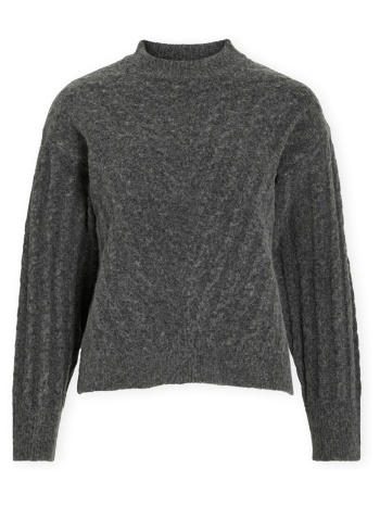 πουλόβερ vila relli highneck knit - dark grey melange |