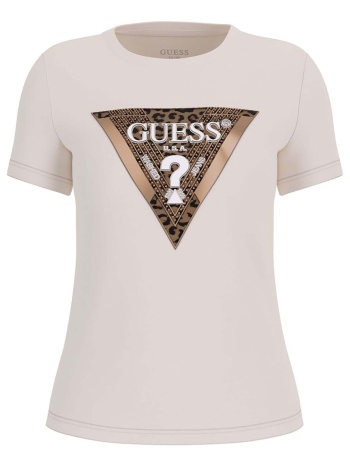 t-shirts & polos guess ss cn leo triangle tee | σε προσφορά
