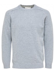 πουλόβερ selected wool jumper new coban - medium grey melange |