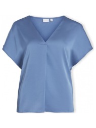 μπλούζα vila noos top ellette v - coronet blue |