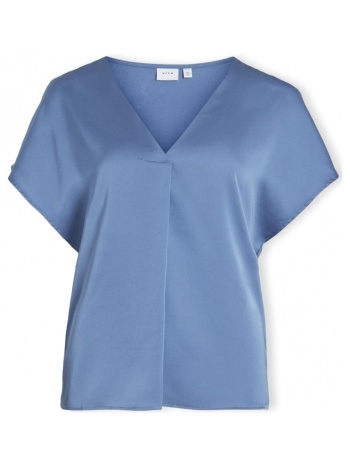 μπλούζα vila noos top ellette v - coronet blue |