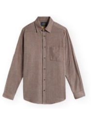 πουκάμισο με μακριά μανίκια portuguese flannel espiga shirt - brown |
