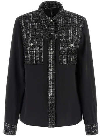 πουκάμισα guess sandra mix tweed shirt | σε προσφορά