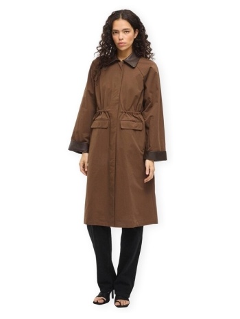 παλτό vila hella long jacket - coffee bean |