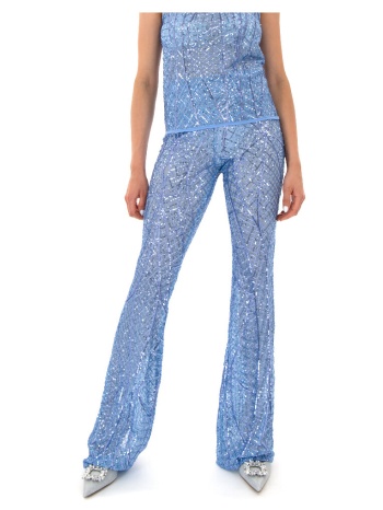 παντελόνια my t wearables sequined elastic mid waist flare