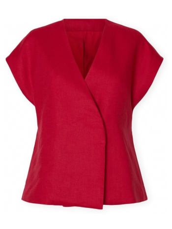 μπλούζα selected w top lia linen - sawy red |