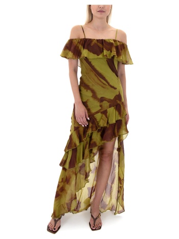 φορέματα my t wearables printed off shoulder asymmetric