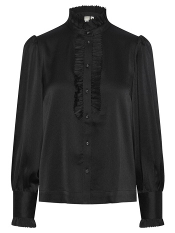 μπλούζα y.a.s yas frilla shirt l/s - black |