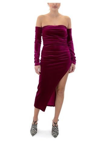φορέματα twenty-29 velvet off shoulder midi dress women |
