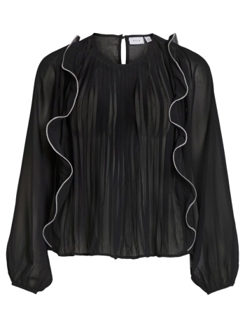 μπλούζα vila top metina l/s - black |