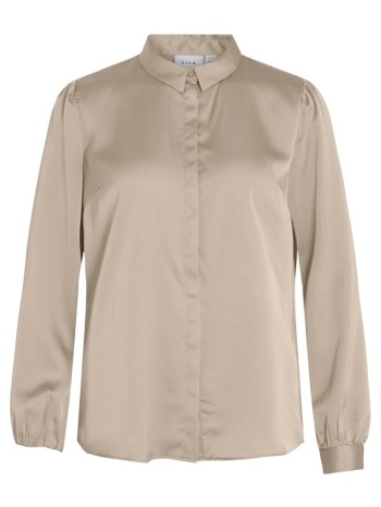 μπλούζα vila noos ellette satin shirt - cement |