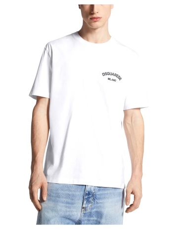 t-shirt με κοντά μανίκια dsquared logo crew neck regular