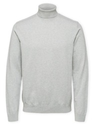πουλόβερ selected noos berg roll neck knit - light grey melange |