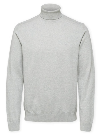 πουλόβερ selected noos berg roll neck knit - light grey σε προσφορά