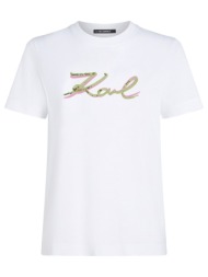 t-shirt με κοντά μανίκια karl lagerfeld signature sequins t-shirt |