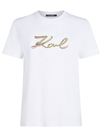 t-shirt με κοντά μανίκια karl lagerfeld signature sequins σε προσφορά