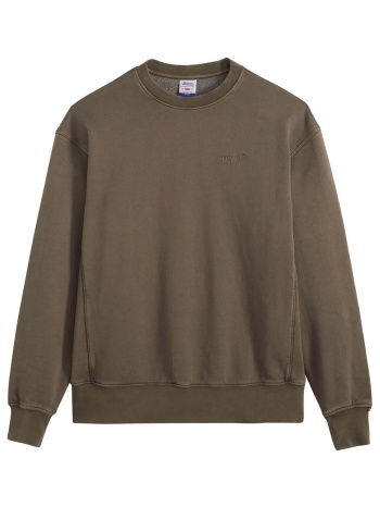 φούτερ levis authentic crew garment dye khaki green g | σε προσφορά
