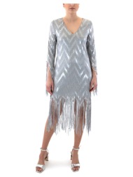 φορέματα c.manolo sequined fringes longsleeve long dress women |