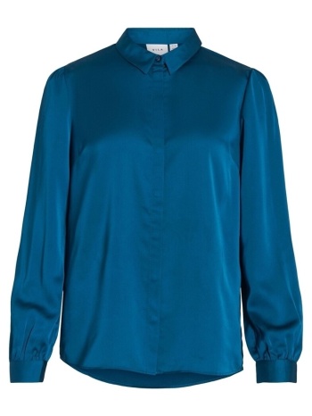 μπλούζα vila noos ellette satin shirt - moroccan blue |