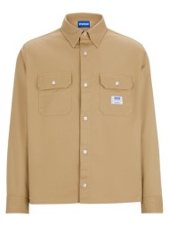 πουκάμισο με μακριά μανίκια boss ekynone pocket logo label oversize fit shirt men |