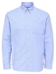 πουκάμισο με μακριά μανίκια selected noos regrick oxford shirt - light blue |