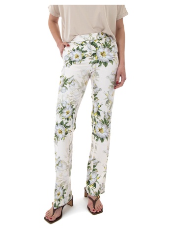 παντελόνια my t wearables floral print mid waist straight