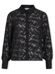 μπλούζα vila noos flema new shirt l/s - black |