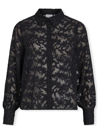 μπλούζα vila noos flema new shirt l/s - black |