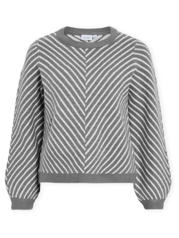 πουλόβερ vila khaia knit - medium grey melange |