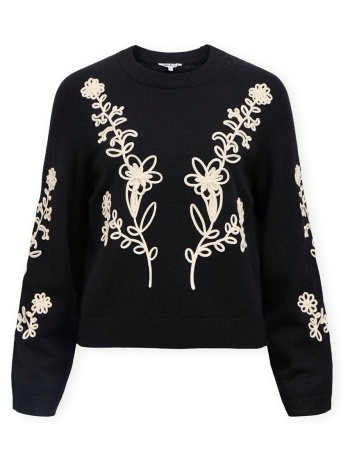 πουλόβερ object noos laney rubin knit - black/sandshell |