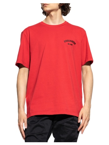 t-shirt με κοντά μανίκια dsquared logo crew neck regular