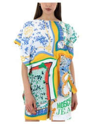 μπλουζάκια με μακριά μανίκια moschino comfort fit blouse women jeans |