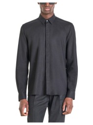 πουκάμισο με μακριά μανίκια antony morato smirne linen regular fit shirt men |