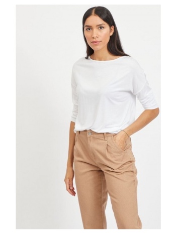 μπλούζα vila scoop top o neck - white |