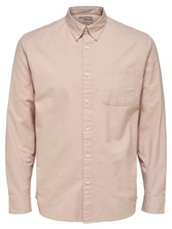 πουκάμισο με μακριά μανίκια selected noos regrick oxford shirt - shadow gray |