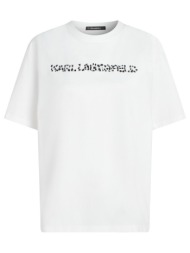t-shirt με κοντά μανίκια karl lagerfeld snow leo logo oversized ts |