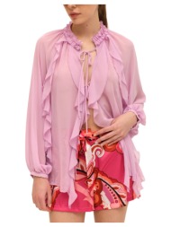 πουκάμισα twenty-29 eliza ruffle longsleeve see through shirt women |