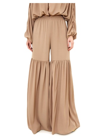 παντελόνια dolce domenica bialy boho elastic waist wide leg